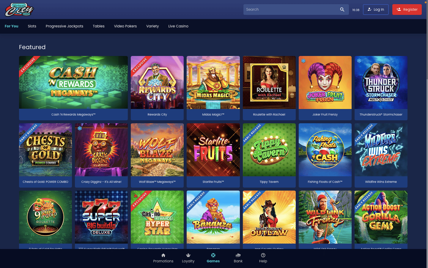 Virtual City Casino Slots Lobby